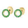Circular Emerald Earrings Yellow Gold