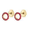 Circular Ruby Earrings Yellow Gold