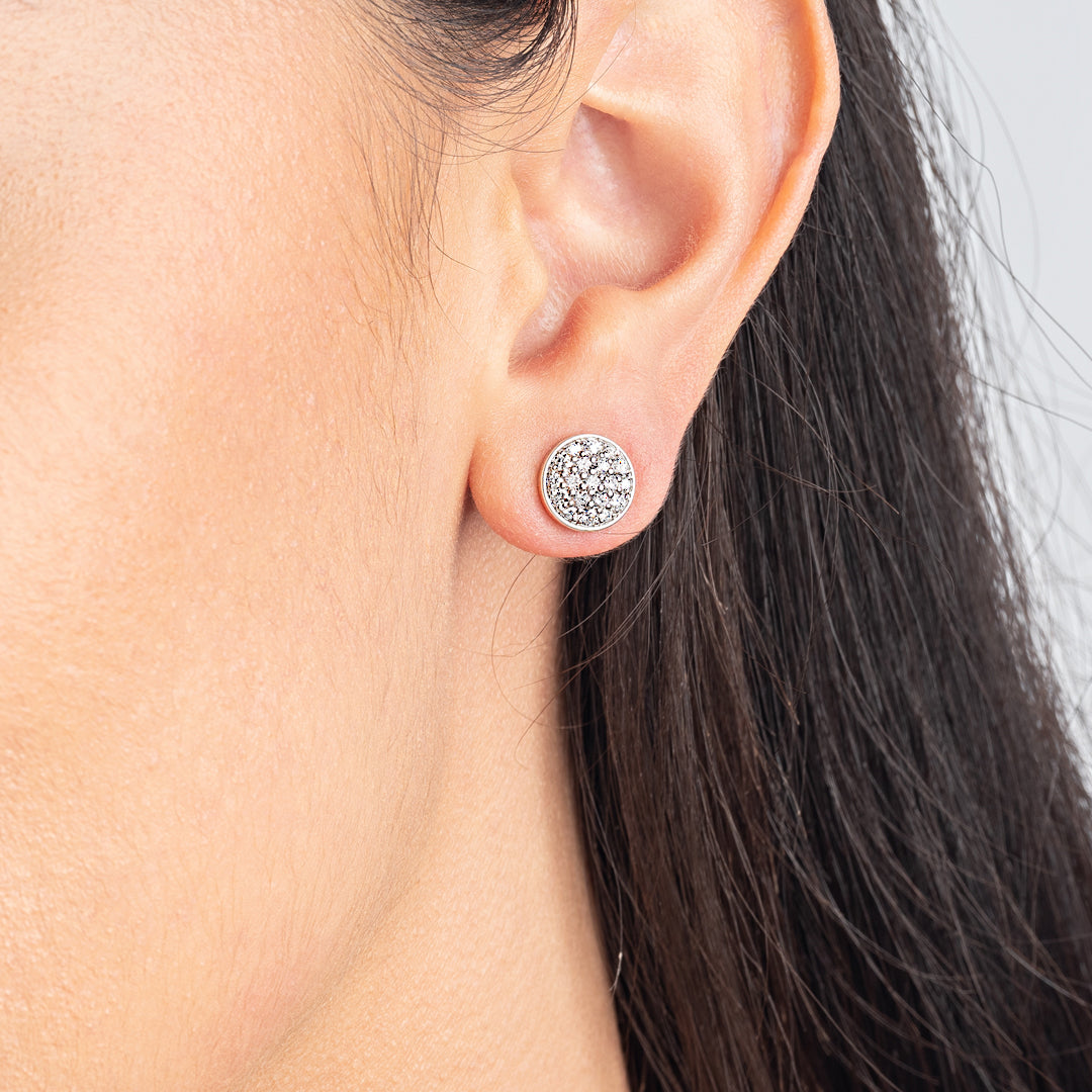Lab-Grown Diamond Disc Earrings White Gold