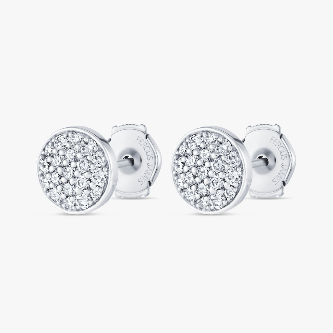 Lab-Grown Diamond Disc Earrings White Gold