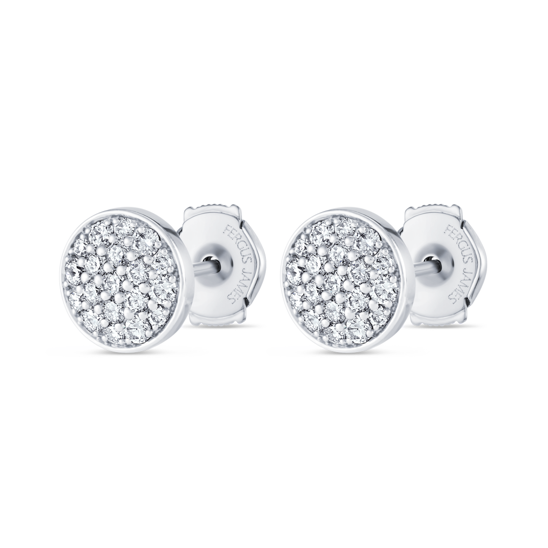 Lab-Grown Diamond Disc Earrings White Gold