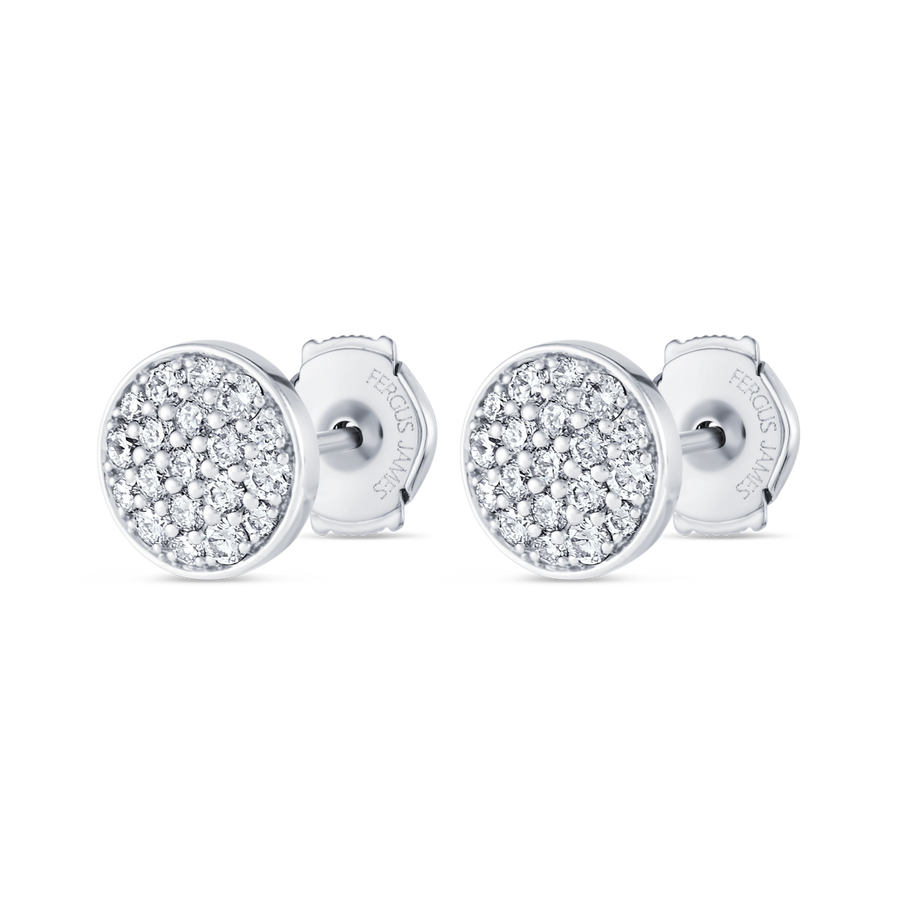 Lab-Grown Diamond Disc Earrings White Gold
