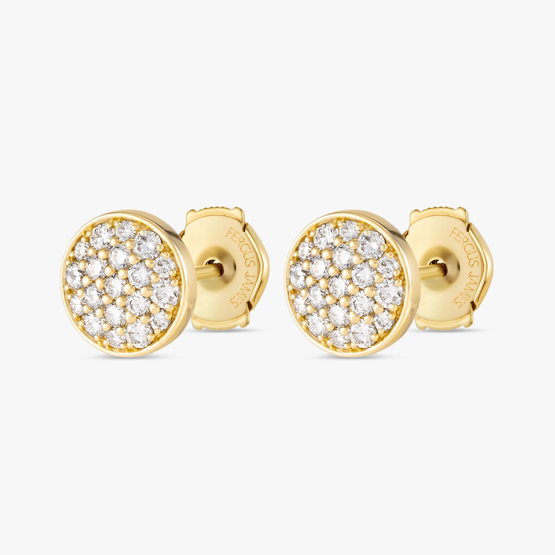 Lab-Grown Diamond Disc Earrings Yellow Gold