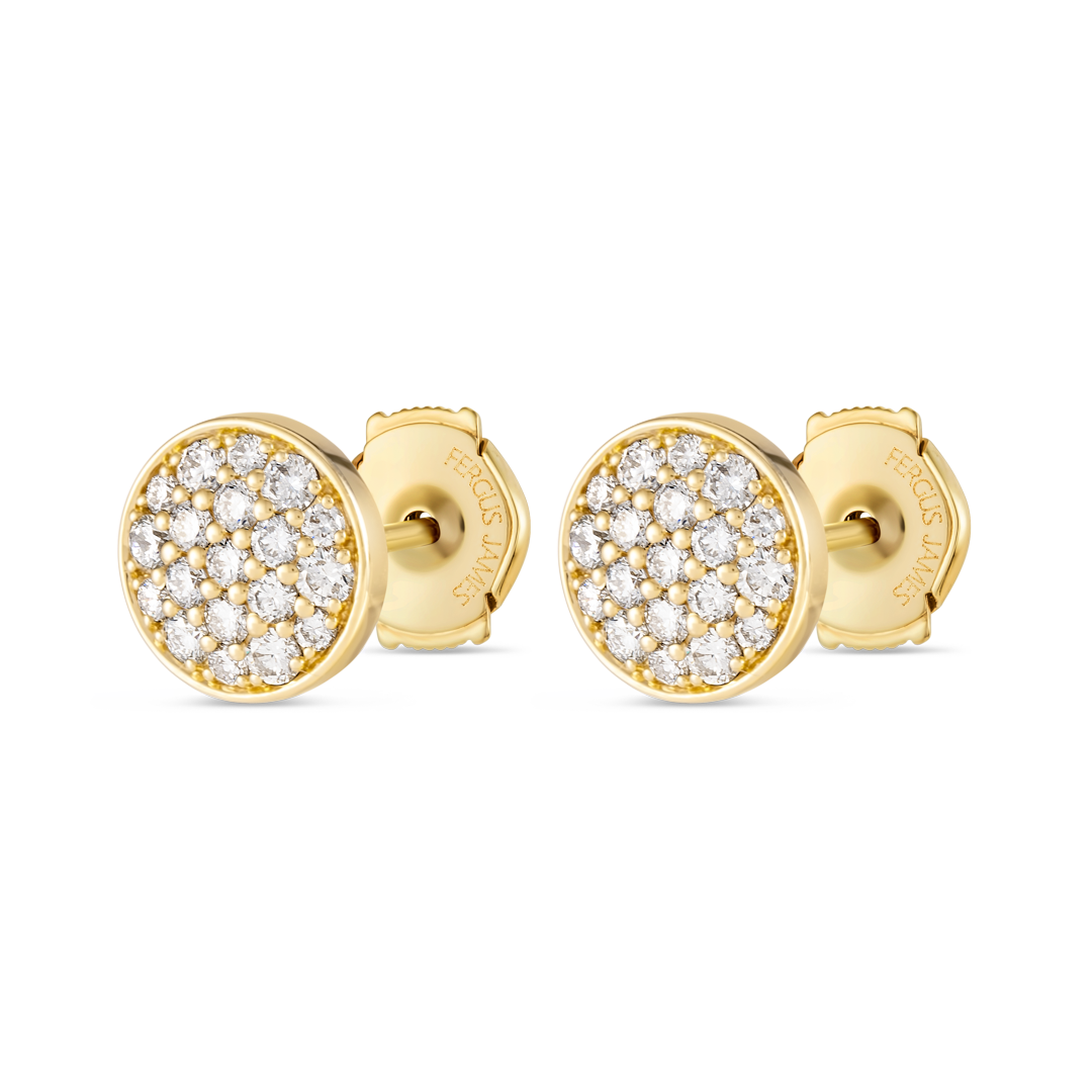 Lab-Grown Diamond Disc Earrings Yellow Gold