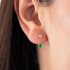 Emerald & Lab-Grown Diamond Raindrop Earrings Yellow Gold
