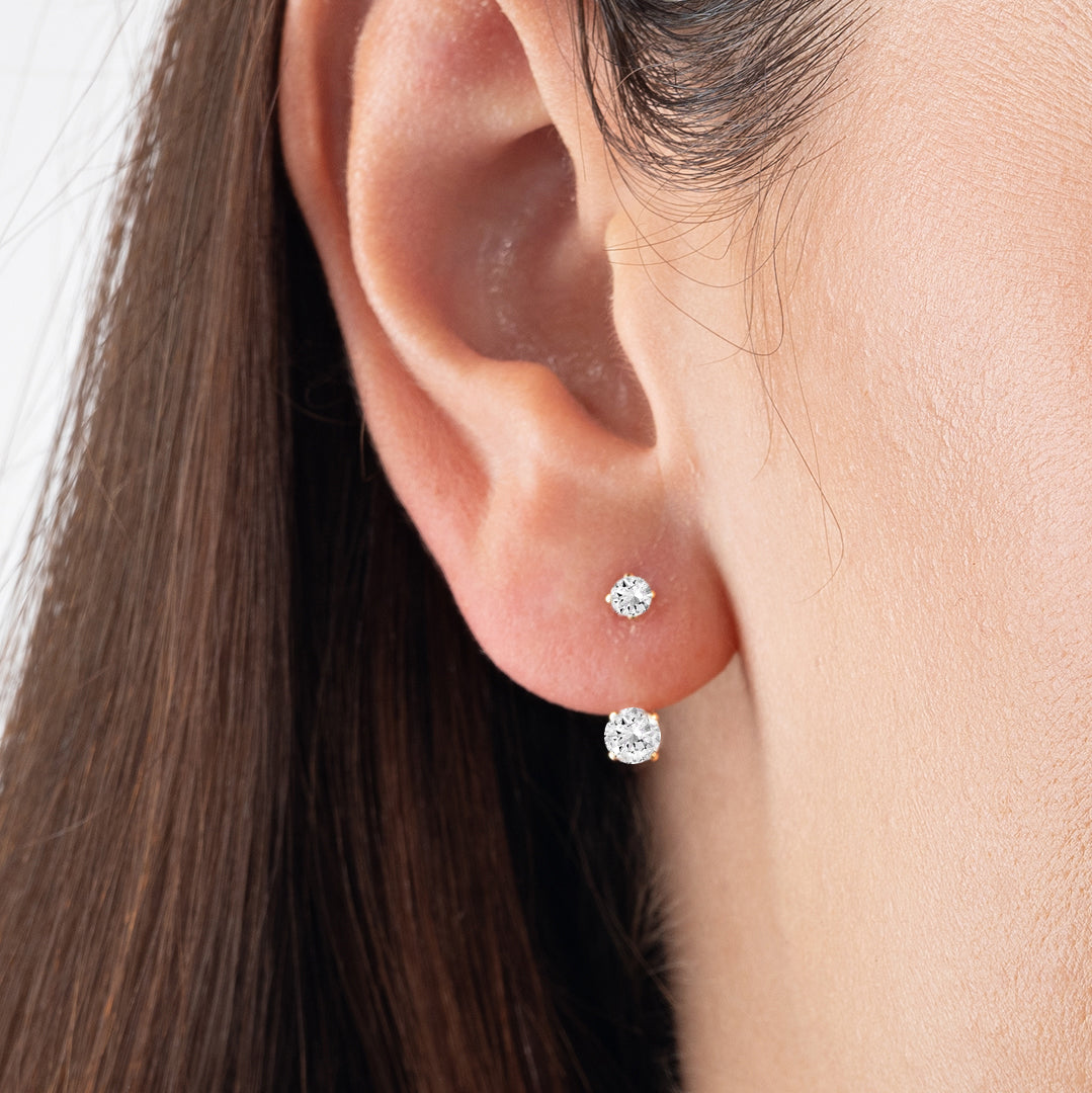 Lab-Grown Diamond Raindrop Earrings Yellow Gold