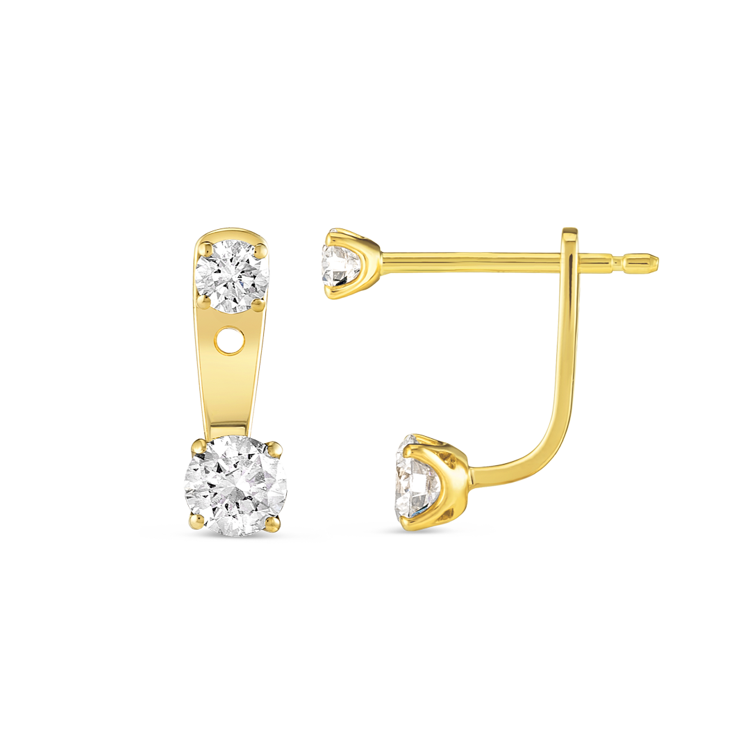 Lab-Grown Diamond Raindrop Earrings Yellow Gold