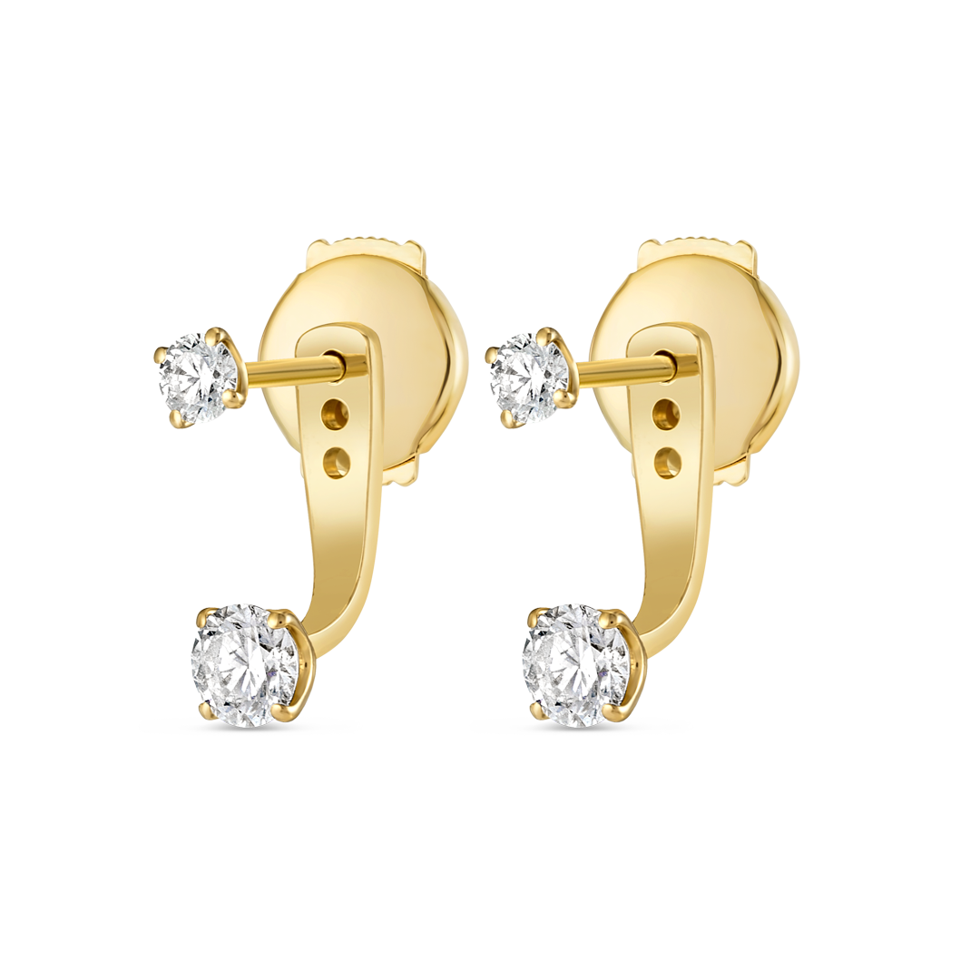 Lab-Grown Diamond Raindrop Earrings Yellow Gold