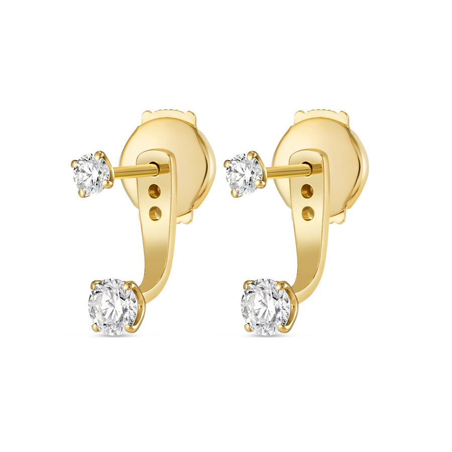 Lab-Grown Diamond Raindrop Earrings Yellow Gold