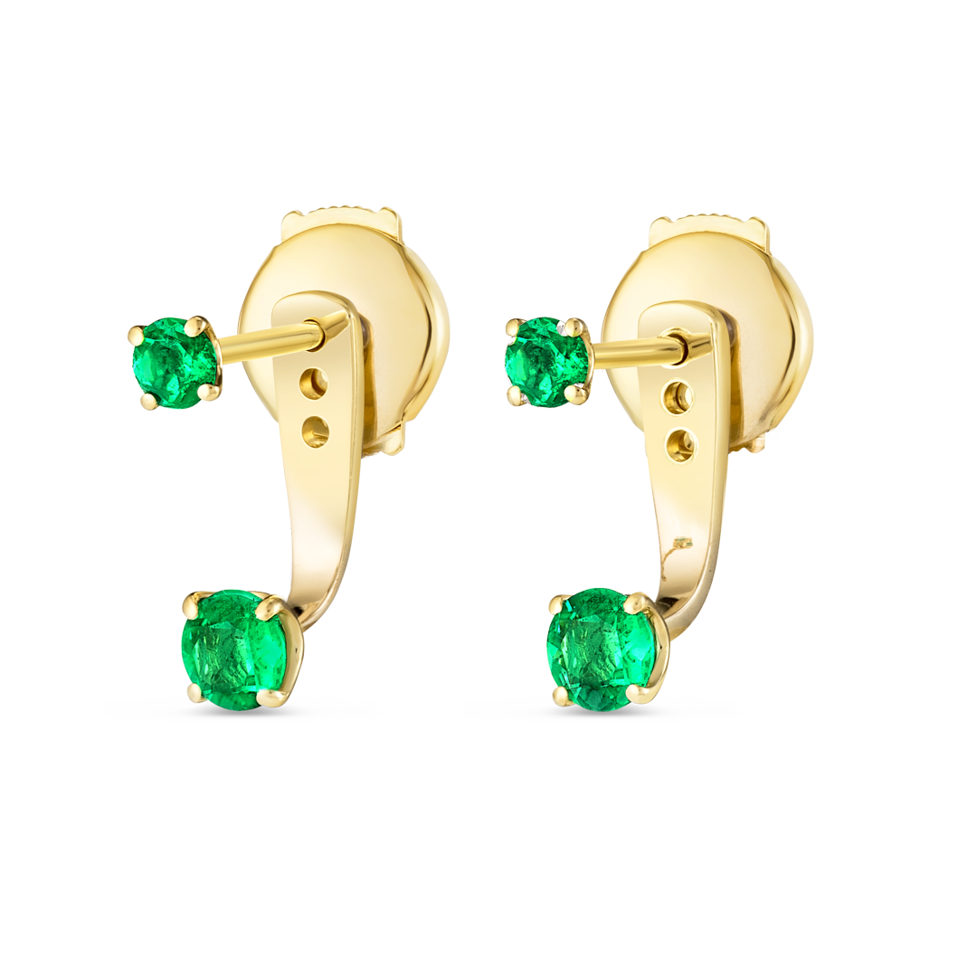 Emerald Raindrop Earrings Yellow Gold
