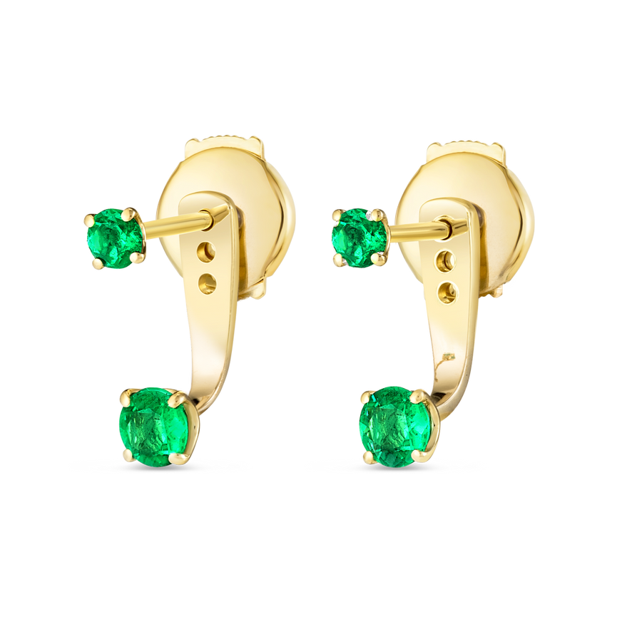 Emerald Raindrop Earrings Yellow Gold