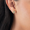 Emerald & Lab-Grown Diamond Star Earrings Yellow Gold