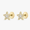Lab-Grown Diamond Star Earrings Yellow Gold