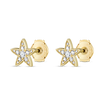 Lab-Grown Diamond Star Earrings Yellow Gold