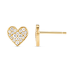 Diamond Heart Earrings Yellow Gold