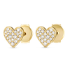 Lab-Grown Diamond Heart Earrings Yellow Gold