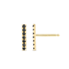 Elegant Black Lab-Grown Diamond Bar Earrings Yellow Gold