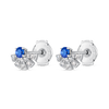 Blue Sapphire & Lab-Grown Diamond Sunrise Earrings White Gold