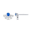 Blue Sapphire & Lab-Grown Diamond Sunrise Earrings White Gold