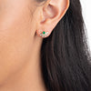 Emerald & Lab-Grown Diamond Sunrise Earrings Yellow Gold