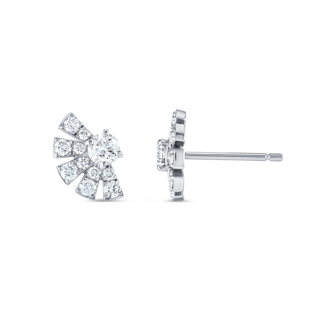 Lab-Grown Diamond Sunrise Earrings White Gold