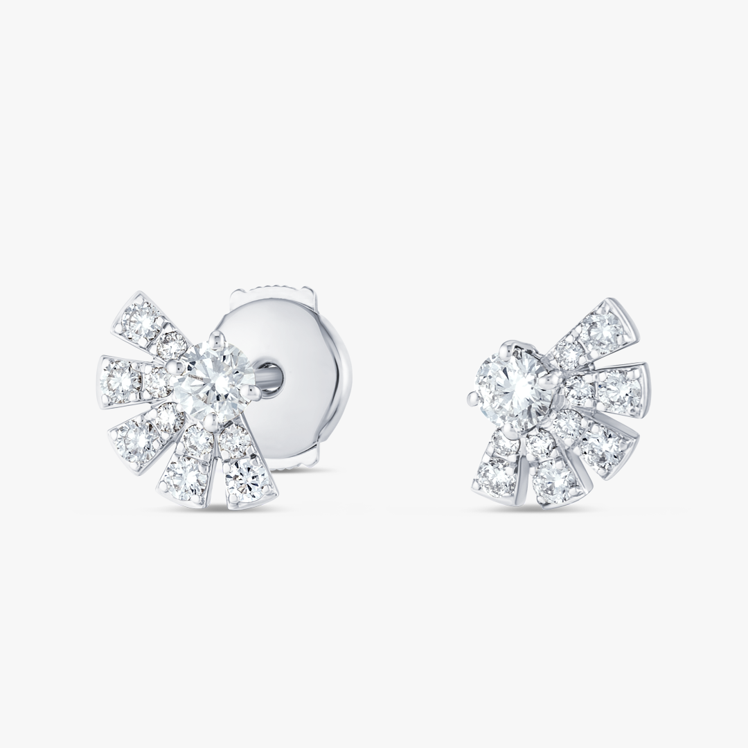 Lab-Grown Diamond Sunrise Earrings White Gold