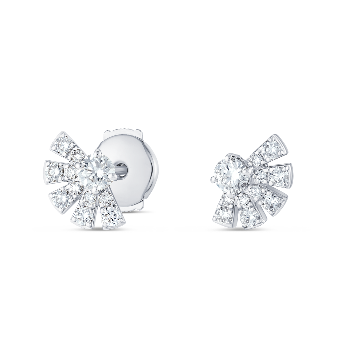 Lab-Grown Diamond Sunrise Earrings White Gold