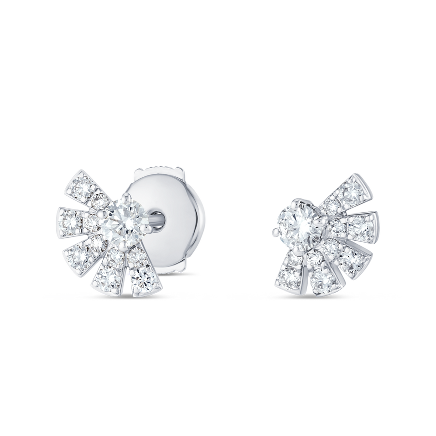 Lab-Grown Diamond Sunrise Earrings White Gold