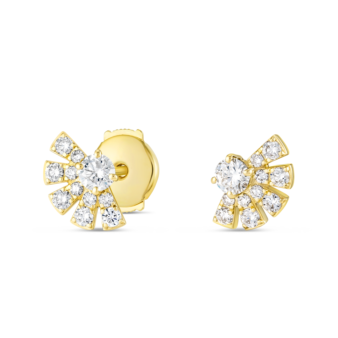 Lab-Grown Diamond Sunrise Earrings Yellow Gold