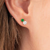Duo Emerald & Lab-Grown Diamond Earrings Yellow Gold