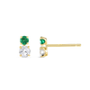 Duo Emerald & Lab-Grown Diamond Earrings Yellow Gold
