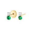 Duo Lab-Grown Diamond & Emerald Earrings Yellow Gold