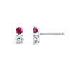 Duo Deep Red Ruby And Diamond Earrings White Gold