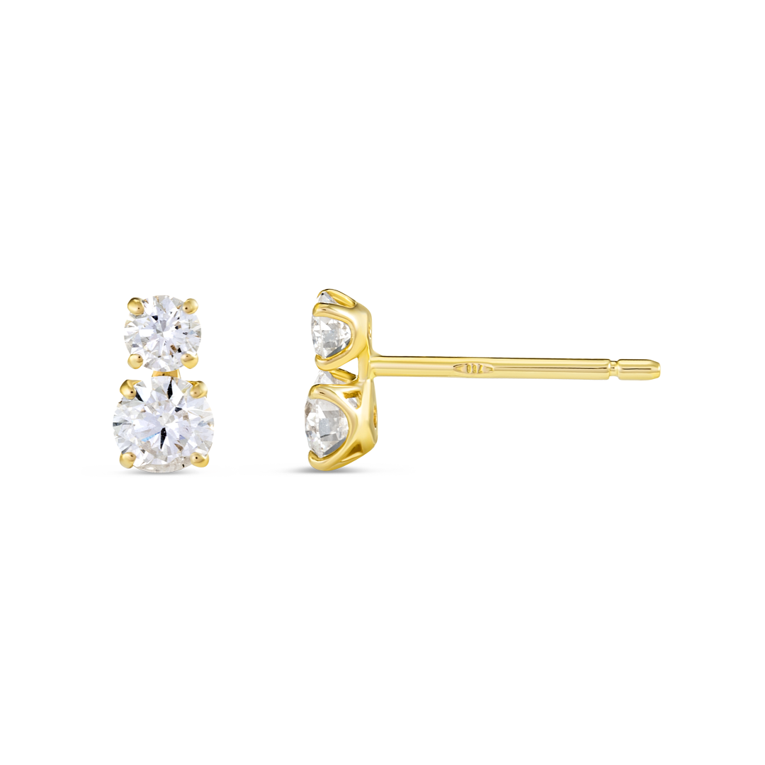 Duo Lab-Grown Diamond Earrings Yellow Gold
