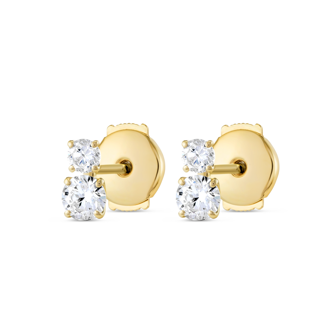 Duo Lab-Grown Diamond Earrings Yellow Gold