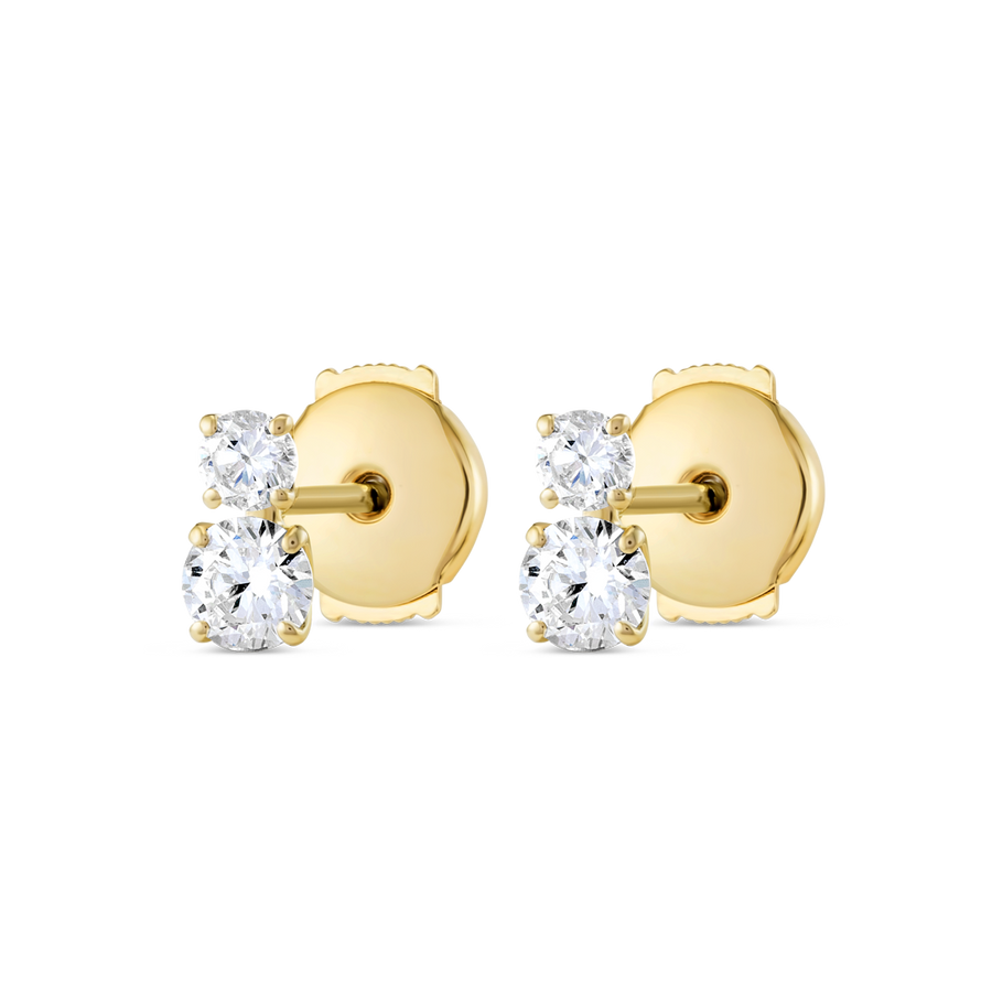 Duo Lab-Grown Diamond Earrings Yellow Gold