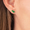 Duo Emerald Earrings Yellow Gold