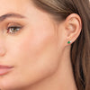 Duo Lab-Grown Diamond & Emerald Earrings Yellow Gold