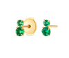 Duo Emerald Earrings Yellow Gold