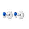 Mini Duo Sri Lankan Ceylon Blue Sapphire & Lab-Grown Diamond Earrings White Gold