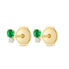 Mini Duo Colombian Emerald & Lab-Grown Diamond Earrings Yellow Gold