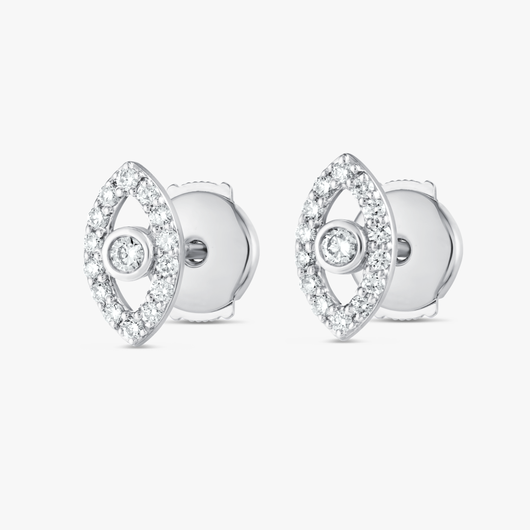 Lab-Grown Diamond Evil Eye Earrings White Gold