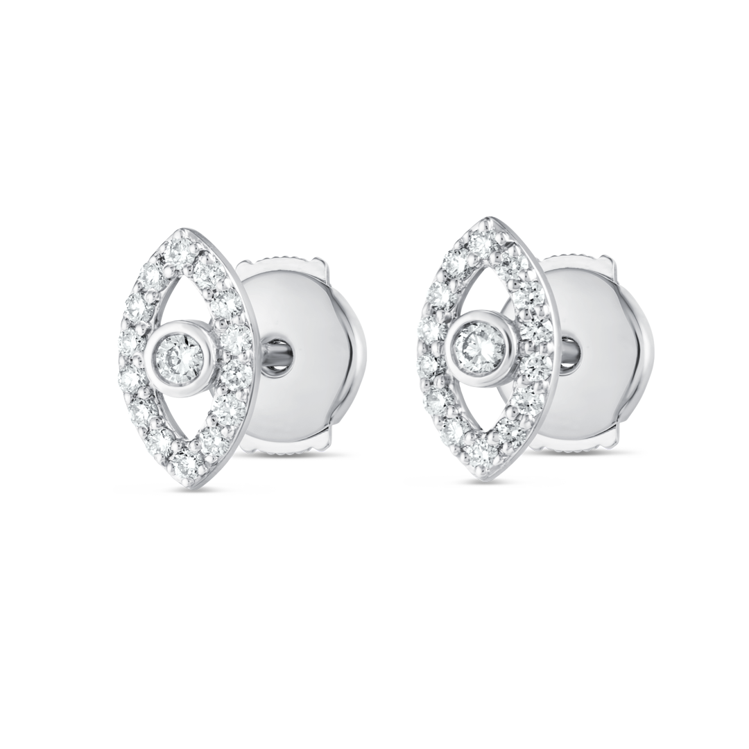 Lab-Grown Diamond Evil Eye Earrings White Gold