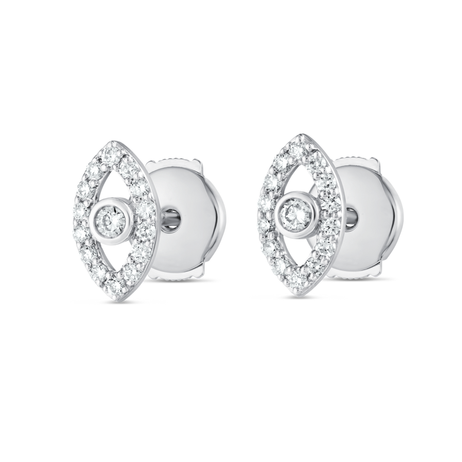 Lab-Grown Diamond Evil Eye Earrings White Gold