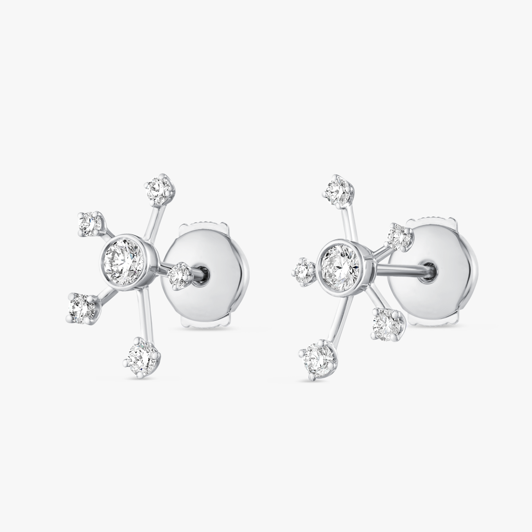 Lab-Grown Diamond Galaxy Earrings White Gold