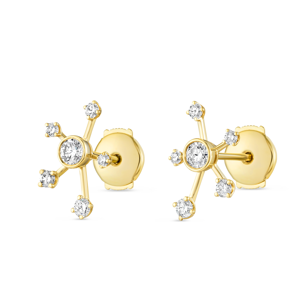 Lab-Grown Diamond Galaxy Earrings Yellow Gold