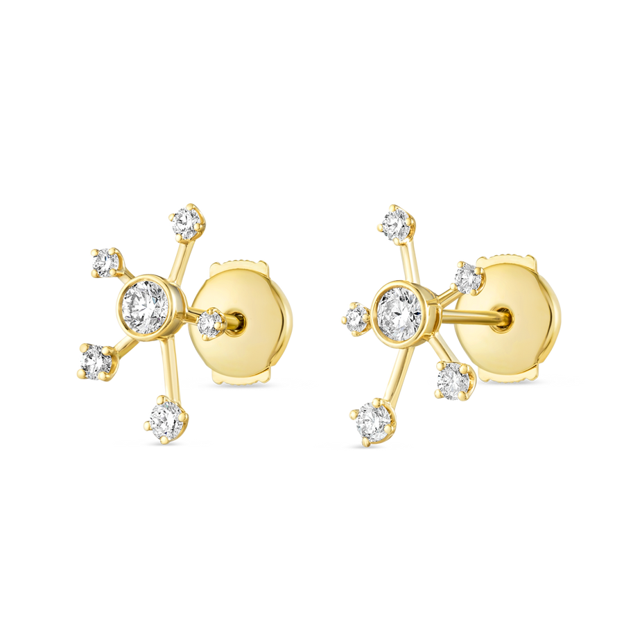 Lab-Grown Diamond Galaxy Earrings Yellow Gold