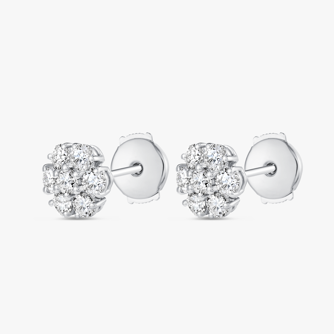 Lab-Grown Diamond Circular Halo Earrings White Gold