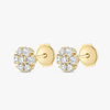 Lab-Grown Diamond Circular Halo Earrings Yellow Gold