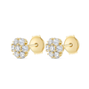 Diamond Halo Earrings Yellow Gold